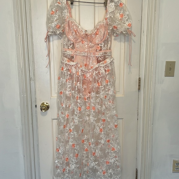 NWT Free People For Love & Lemons Tessa Midi Dress Size Small - Picture 8 of 15